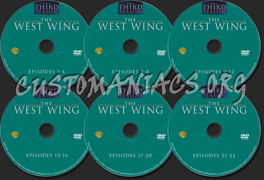 The West Wing Season 3 dvd label