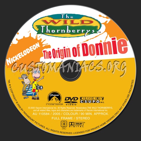 The Wild Thornberrys: The Origin of Donnie dvd label