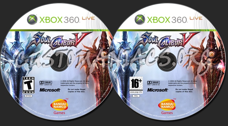 Soul Calibur 5 dvd label