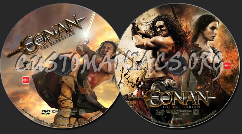 Conan The Barbarian (2011) dvd label