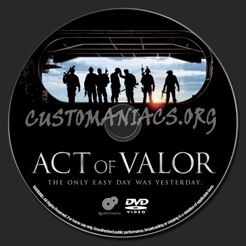 Act of Valor dvd label