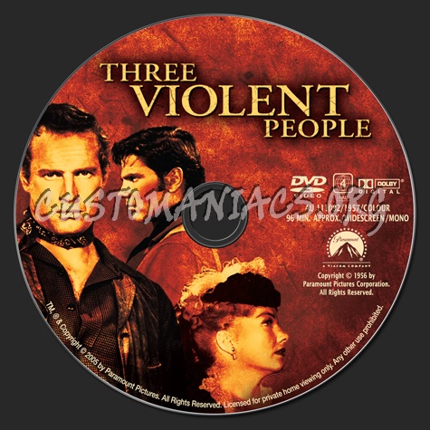 Three Violent People dvd label