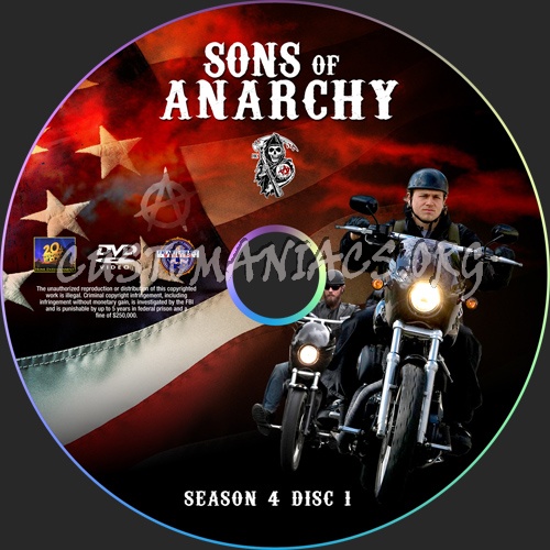 Sons Of Anarchy : Season 4 dvd label