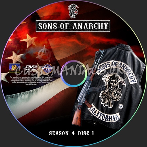 Sons Of Anarchy : Season 4 dvd label