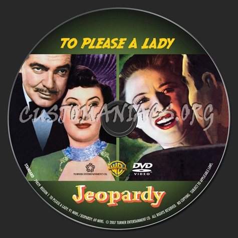 To Please a Lady / Jeopardy dvd label