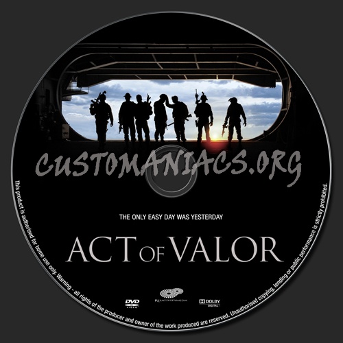 Act of Valor dvd label