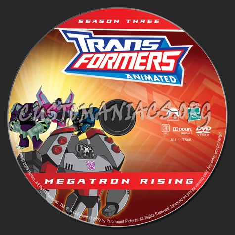 Transformers Animated season 3 dvd label
