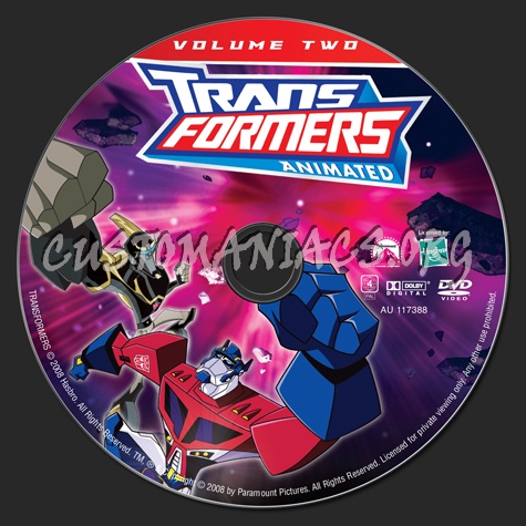 Transformers Animated Volume 2 dvd label