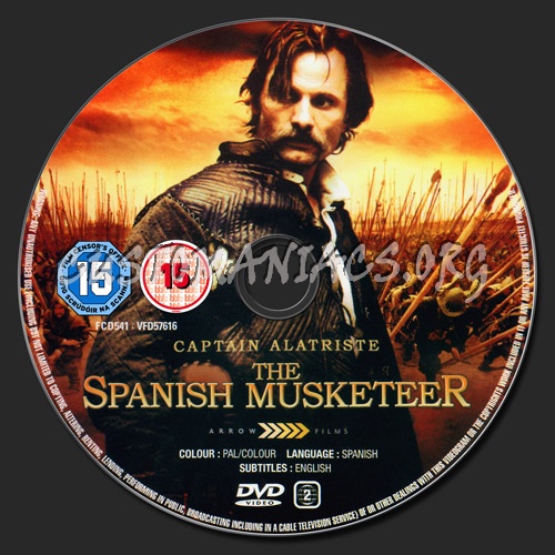 Captain Alatriste: The Spanish Musketeer dvd label