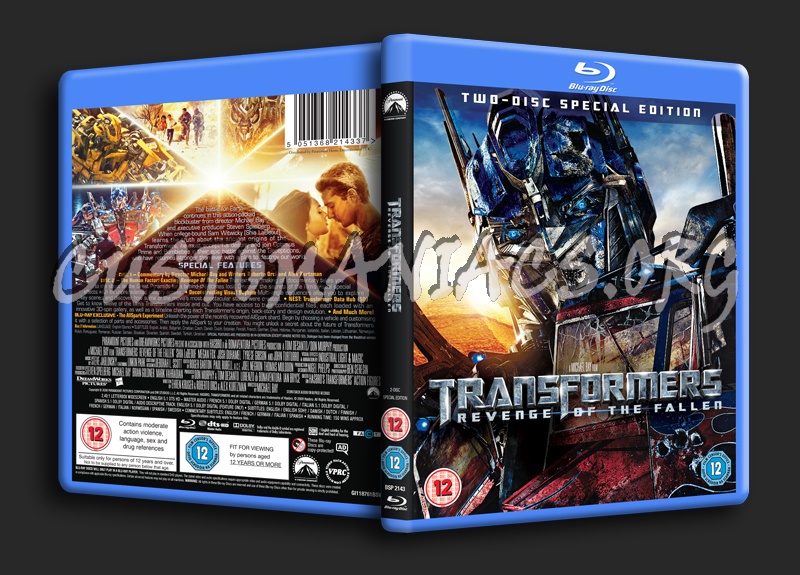 Transformers Revenge of the Fallen blu-ray cover