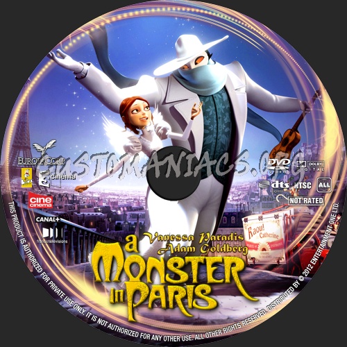 A Monster In Paris (2011) dvd label