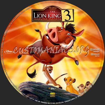 The Lion King 3 blu-ray label