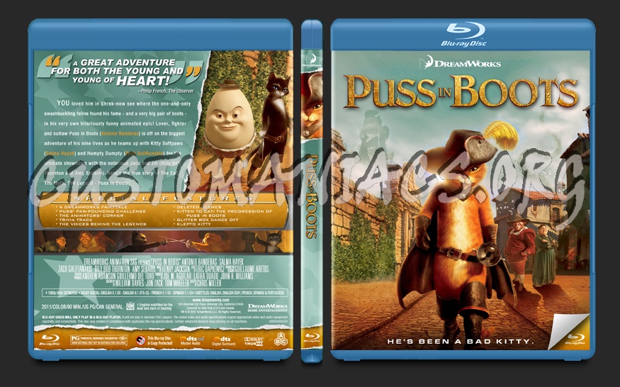 Puss In Boots blu-ray cover