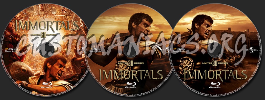 Immortals 3D blu-ray label