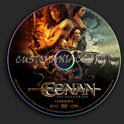 Conan The Barbarian dvd label