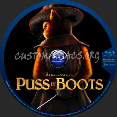 Puss in Boots blu-ray label