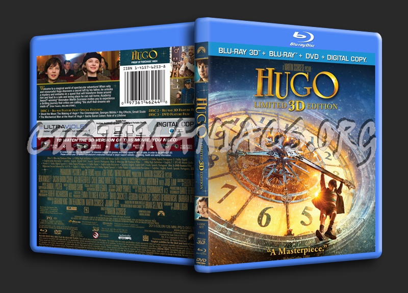 Hugo 3D blu-ray cover