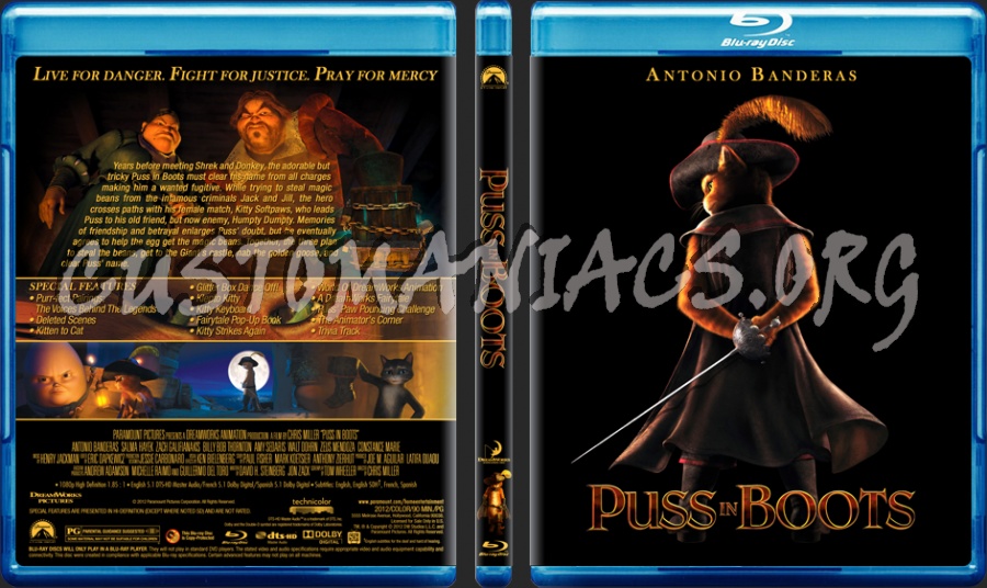 Puss in Boots blu-ray cover