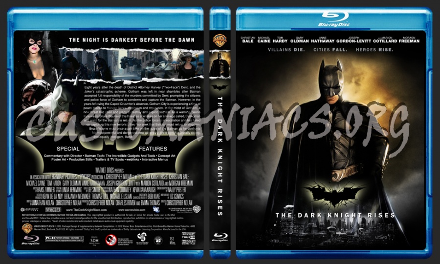 The Dark Knight Rises blu-ray cover