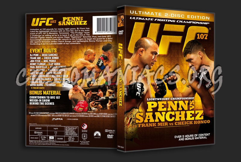UFC 107 Penn vs Sanchez dvd cover