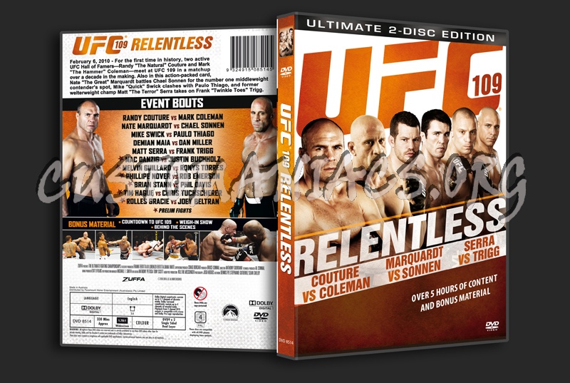 UFC 109 Relentless dvd cover