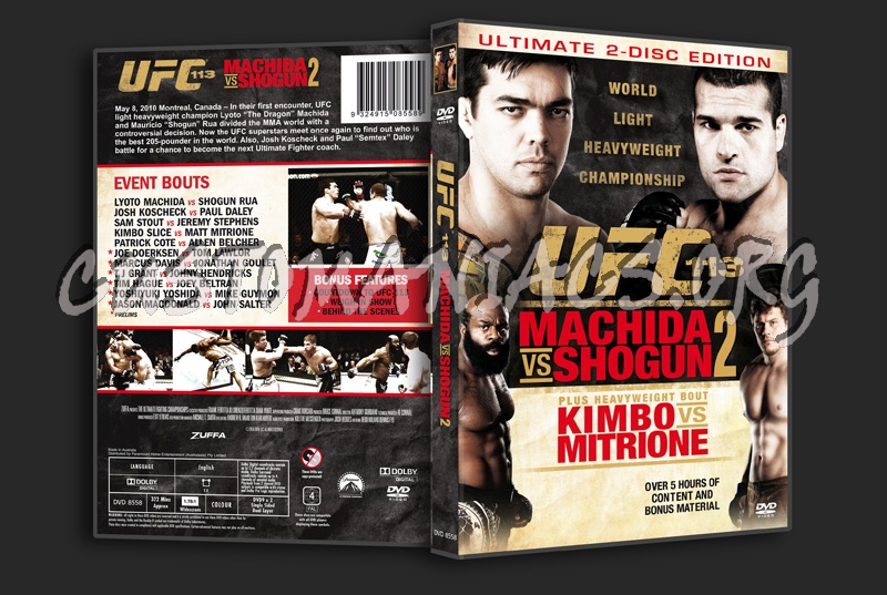 UFC 113 Machida vs Shogun 2 dvd cover