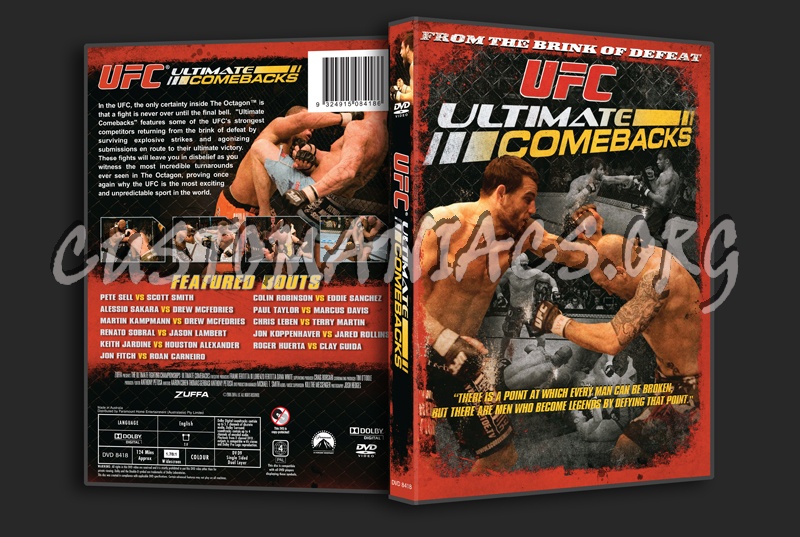 UFC Ultimate Comebacks dvd cover