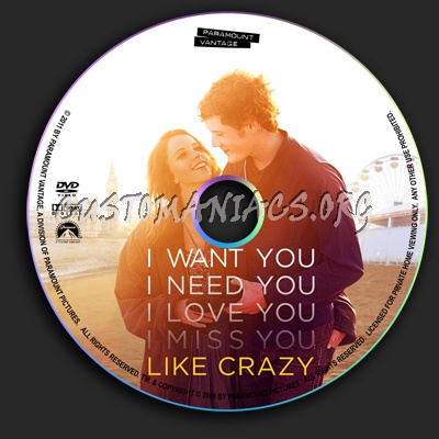 Like Crazy dvd label