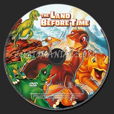 The Land Before Time dvd label