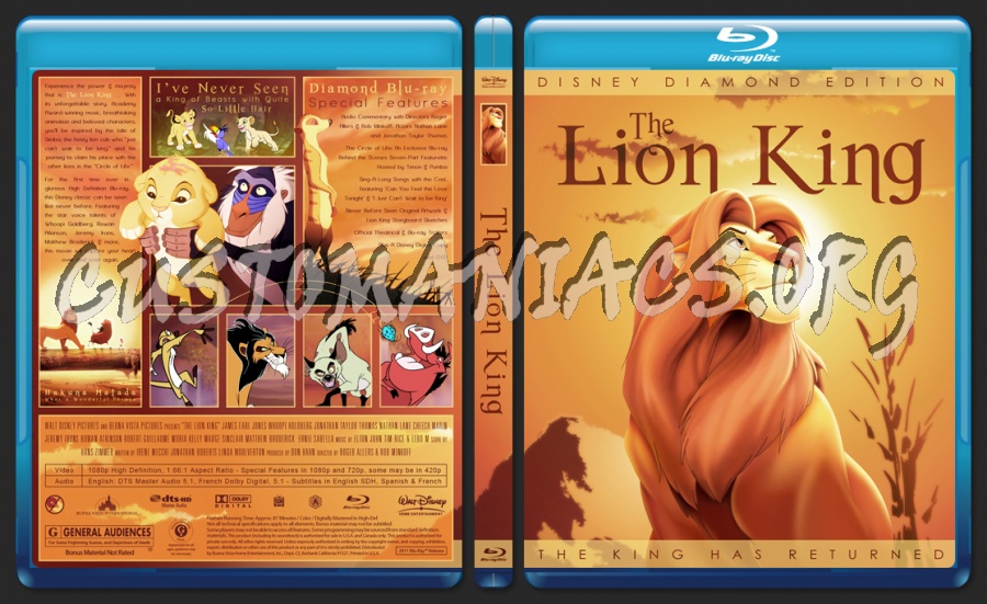 The Lion King blu-ray cover