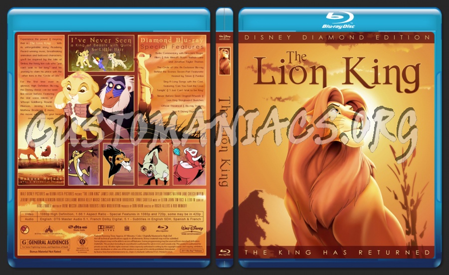 The Lion King blu-ray cover