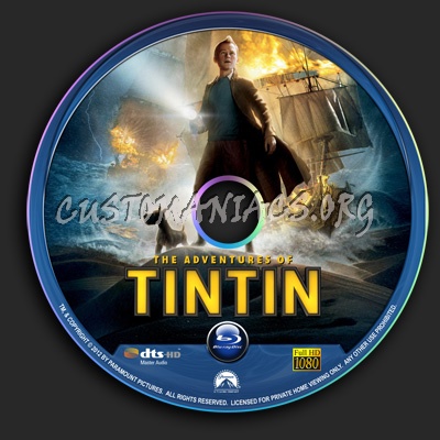 The Adventures Of Tintin blu-ray label