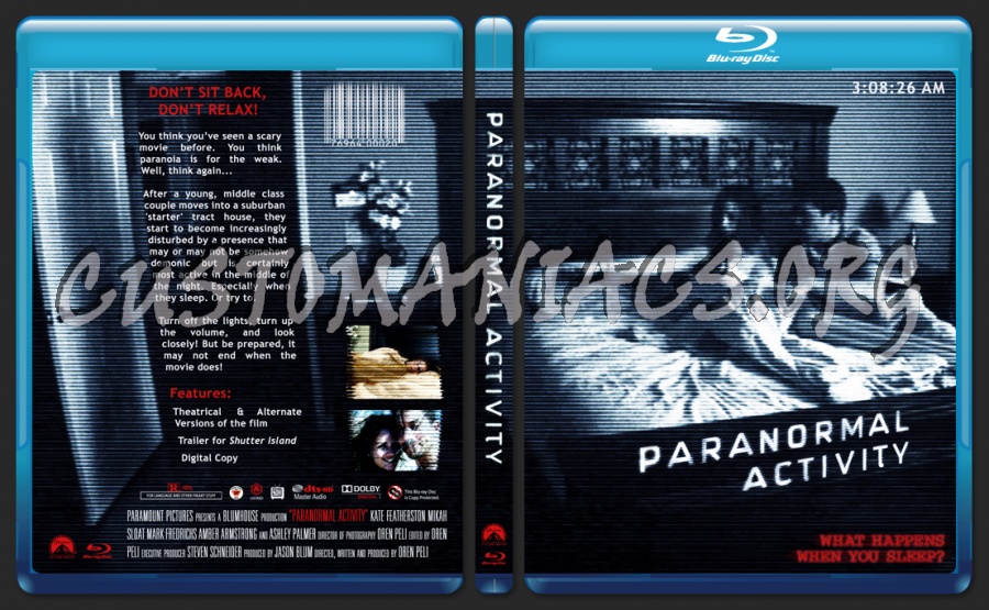 Paranormal Activity blu-ray cover