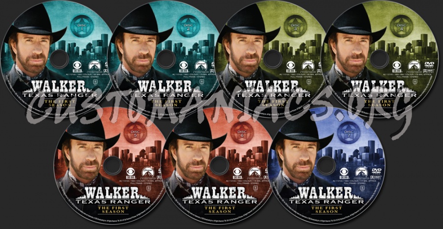 Walker Texas Ranger Season 1 dvd label