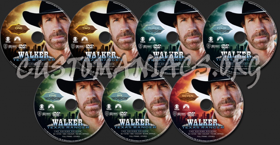 Walker Texas Ranger Season 2 dvd label