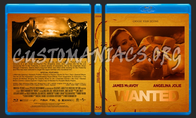 Angelina Jolie Limited Collection - Wanted blu-ray cover