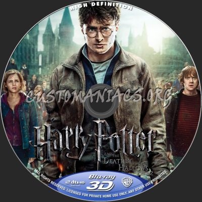 Harry Potter And The Deathly Hallows Part 2 3D blu-ray label