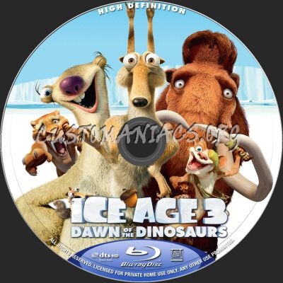 Ice Age 3 : Dawn Of The Dinosaurs (2D + 3D) blu-ray label