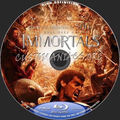 Immortals 2D+3D blu-ray label