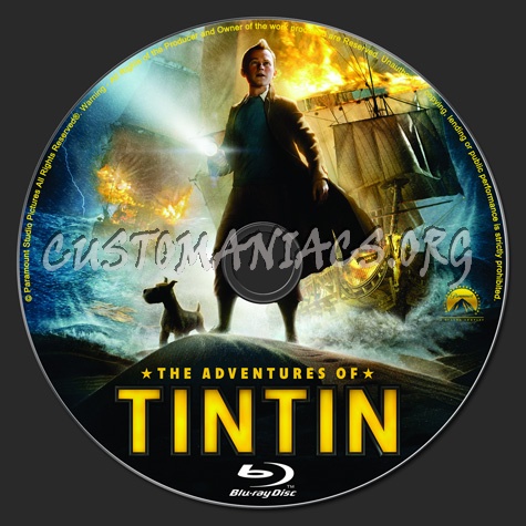 The Adventures of Tintin blu-ray label