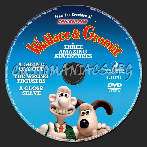 Wallace & Gromit in Three Amazing Adventures dvd label