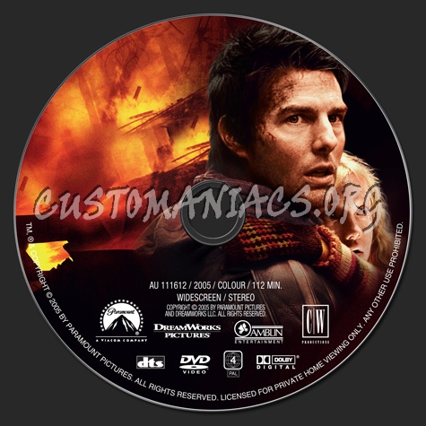 War of the Worlds dvd label