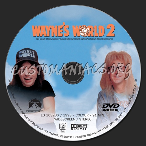 Wayne's World 2 dvd label