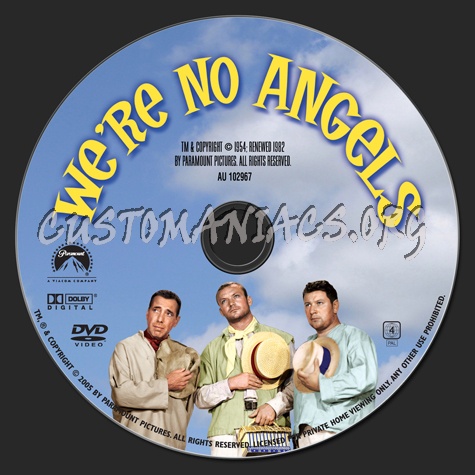 We're No Angels (1954) dvd label