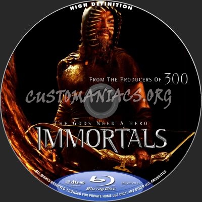 Immortals 2D+3D blu-ray label