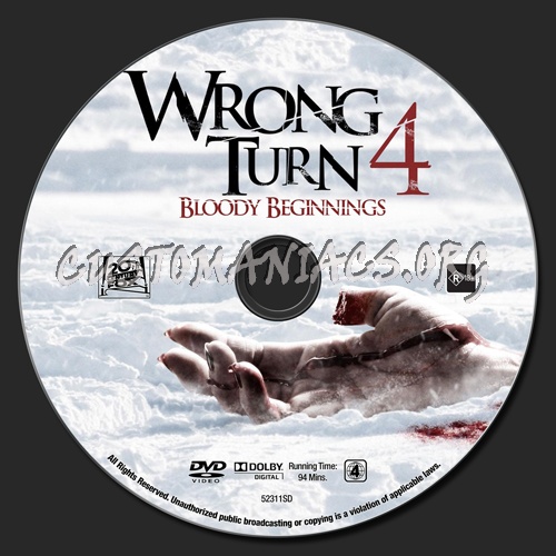 Wrong Turn 4 dvd label