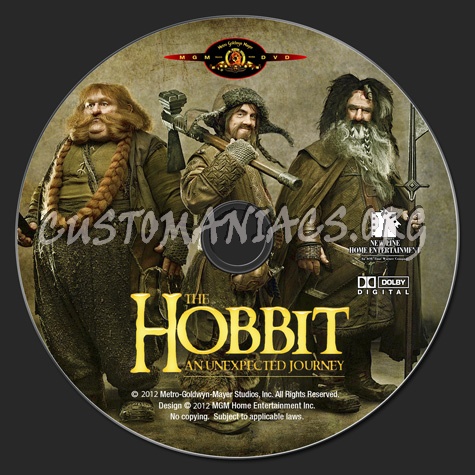 The Hobbit An Unexpected Journey dvd label