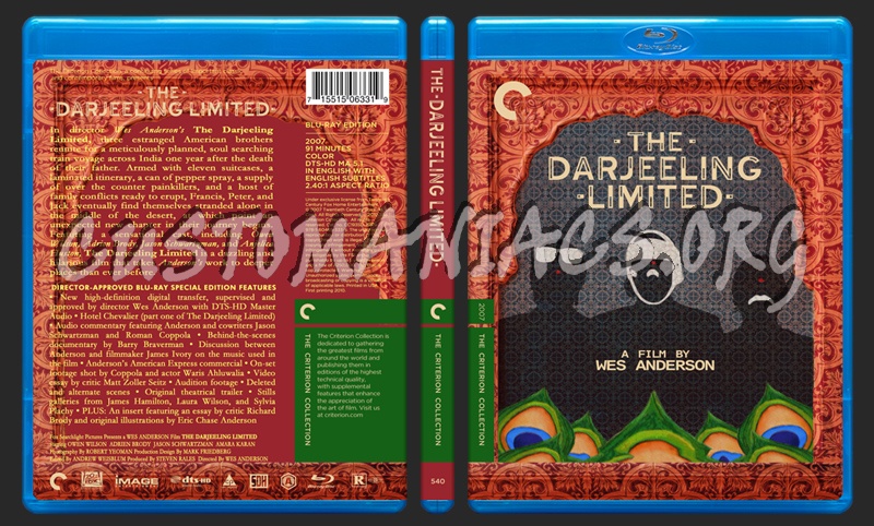 540 - The Darjeeling Limited blu-ray cover
