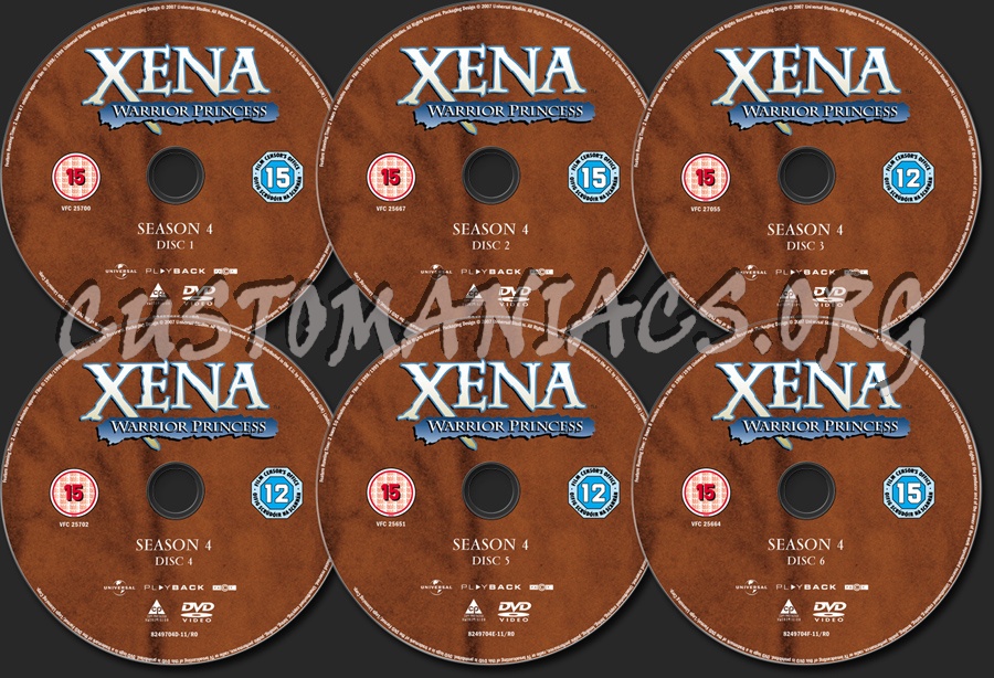 Xena Warrior Princess Season 4 dvd label