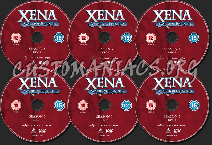 Xena Warrior Princess Season 5 dvd label